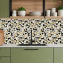 Botanisch - Goud - Zwart keuken achterwand 2 middel 871 -sfeer3