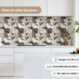 Botanisch - Bladeren - Zwart keuken achterwand 2 middel 871 -sfeer4_NL
