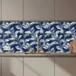 Botanisch - Patroon - Blauw keuken achterwand 2 middel 871 zz_3dshopping