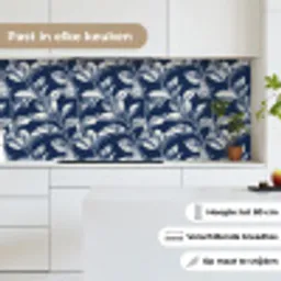 Botanisch - Patroon - Blauw keuken achterwand 2 middel 871 -sfeer4_NL
