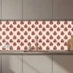 Botanisch - Patroon - Bordeaux keuken achterwand 2 middel 871 zz_3dshopping