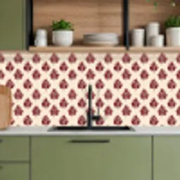 Botanisch - Patroon - Bordeaux keuken achterwand 2 middel 871 -sfeer3