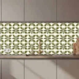 Botanisch - Retro - Groen keuken achterwand 2 middel 871 zz_3dshopping