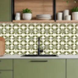 Botanisch - Retro - Groen keuken achterwand 2 middel 871 -sfeer3