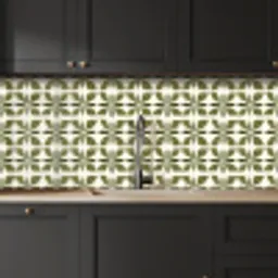 Botanisch - Retro - Groen keuken achterwand 2 middel 871 -sfeer1