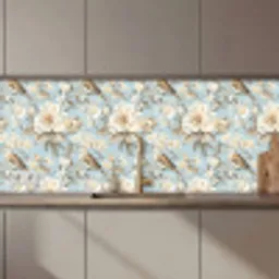 Botanisch - Zangvogel - Blauw keuken achterwand 2 middel 871 zz_3dshopping