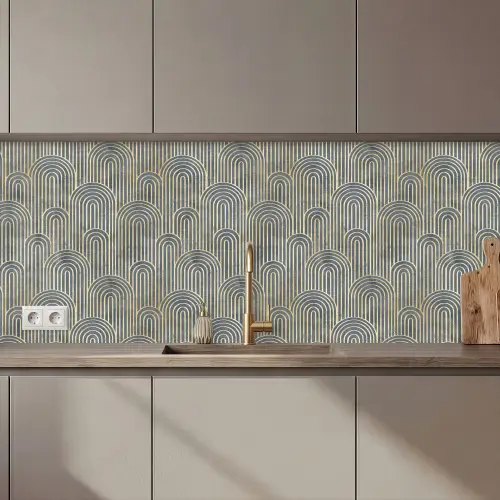 Boog - Goud - Blauw keuken achterwand 2 middel 871 zz_3dshopping