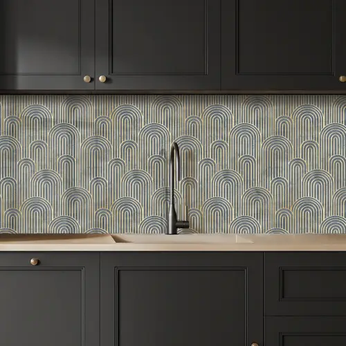 Boog - Goud - Blauw keuken achterwand 2 middel 871 -sfeer1