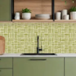 Vlecht - Patroon - Groen keuken achterwand 2 middel 871 -sfeer3