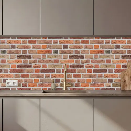 Bakstenen - Aardetinten - Muur - Rustiek keuken achterwand 2 middel 871 zz_3dshopping
