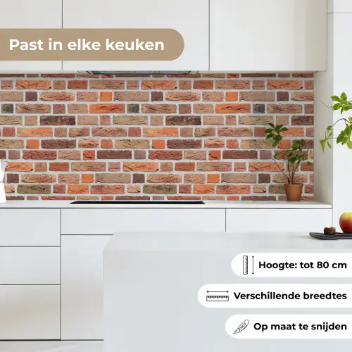 Bakstenen - Aardetinten - Muur - Rustiek keuken achterwand 2 middel 871 -sfeer4_NL