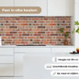 Bakstenen - Aardetinten - Muur - Rustiek keuken achterwand 2 middel 871 -sfeer4_NL