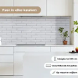 Bakstenen - Geverfd - Wit - Minimalistisch keuken achterwand 2 middel 871 -sfeer4_NL