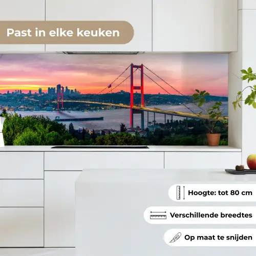 Brug - Rood - Skyline - Water keuken achterwand 2 middel -sfeer4_NL