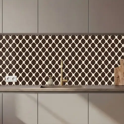 Bruin - Ruitpatroon - Geometrisch keuken achterwand 2 middel 871 zz_3dshopping
