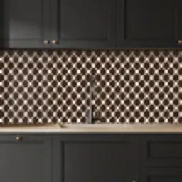 Bruin - Ruitpatroon - Geometrisch keuken achterwand 2 middel 871 -sfeer1