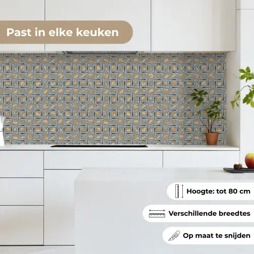 Bruin - Patronen - Geometrie keuken achterwand 2 middel 871 -sfeer4_NL