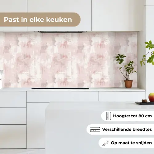Penseelstrepen - Verbleekte - Roze keuken achterwand 2 middel 871 -sfeer4_NL