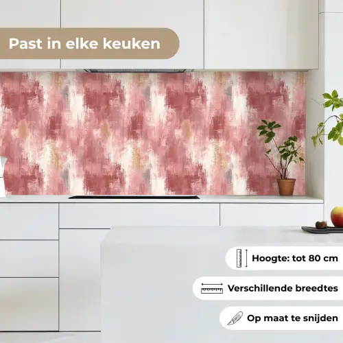 Penseelstrepen - Verweerd - Roze keuken achterwand 2 middel 871 -sfeer4_NL