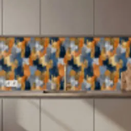 Penseelstrepen - Ruw - Textuur - Koperblauw keuken achterwand 2 middel 871 zz_3dshopping