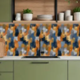 Penseelstrepen - Ruw - Textuur - Koperblauw keuken achterwand 2 middel 871 -sfeer3