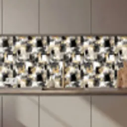 Penseelstrepen - Schaduwpatronen - Zwart - Goud keuken achterwand 2 middel 871 zz_3dshopping