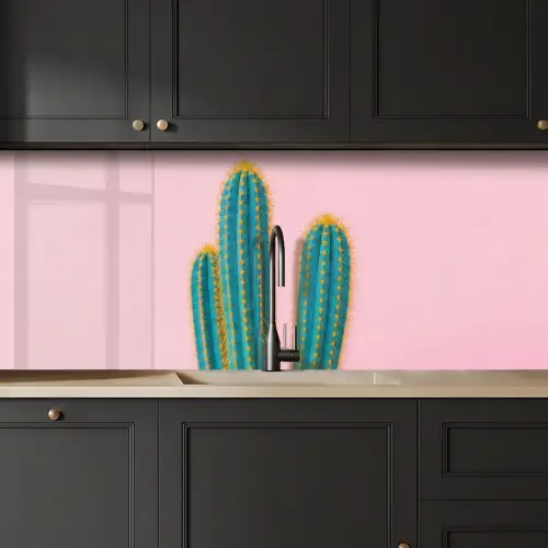 Cactussen - Modern - Pastel keuken achterwand 2 middel -sfeer1