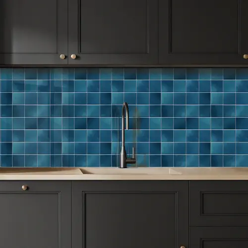 Keramiek - Structuur - Tegel - Blauw keuken achterwand 2 middel 871 -sfeer1