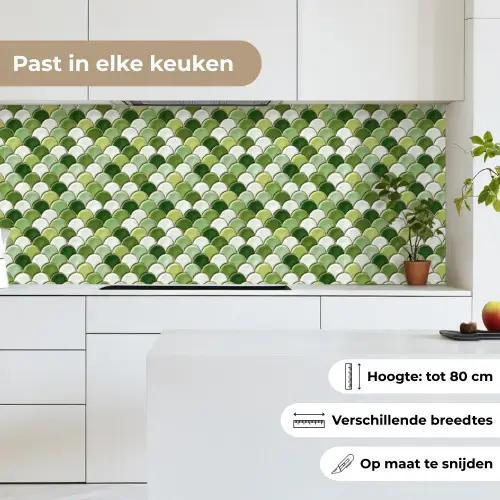 Keramiek -  Structuur - Groen - Wit keuken achterwand 2 middel 871 -sfeer4_NL