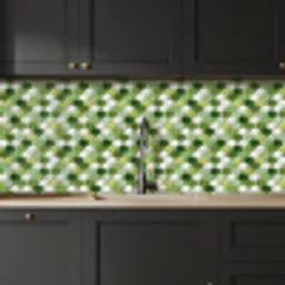 Keramiek -  Structuur - Groen - Wit keuken achterwand 2 middel 871 -sfeer1