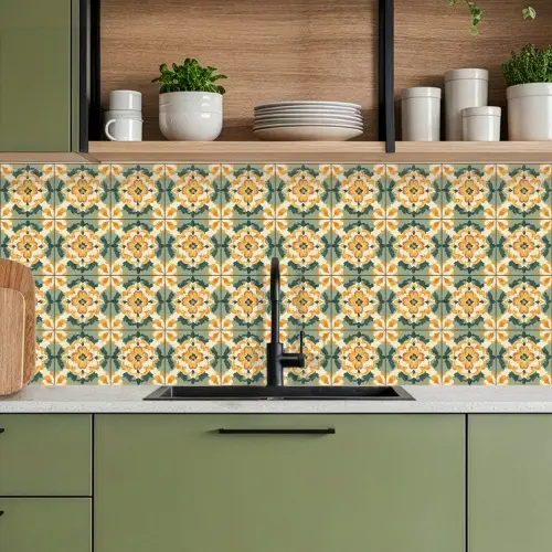 Keramiek - Verweerd - Kleurrijk keuken achterwand 2 middel 871 -sfeer3