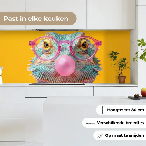 Kameleon - Kauwgom - Kleurrijk keuken achterwand 2 middel -sfeer4_NL