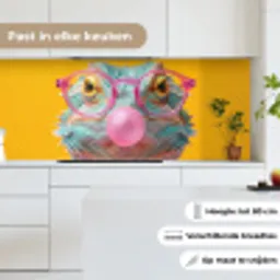 Kameleon - Kauwgom - Kleurrijk keuken achterwand 2 middel -sfeer4_NL