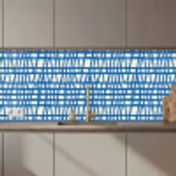 Ruitpatroon - Blauw - Crème keuken achterwand 2 middel 871 zz_3dshopping