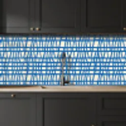 Ruitpatroon - Blauw - Crème keuken achterwand 2 middel 871 -sfeer1