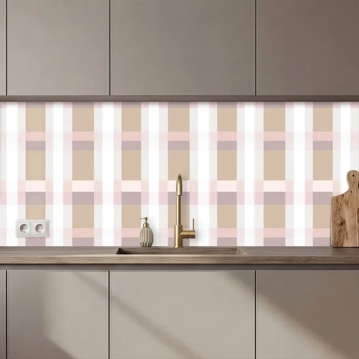 Ruitpatroon - Aardetinten - Minimalistisch keuken achterwand 2 middel 871 zz_3dshopping