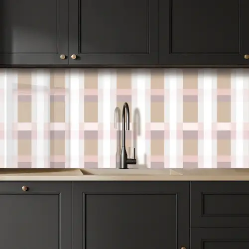 Ruitpatroon - Aardetinten - Minimalistisch keuken achterwand 2 middel 871 -sfeer1