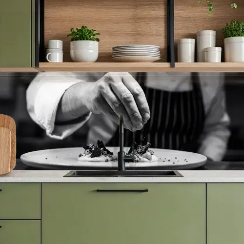 Chef - Garnering - Gerecht keuken achterwand 2 middel -sfeer3