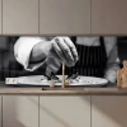 Chef - Garnering - Gerecht keuken achterwand 2 middel zz_3dshopping