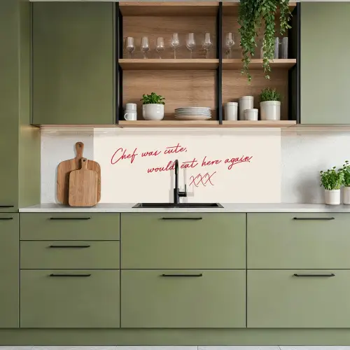 Chef was cute would eat here agian keuken achterwand 2 middel -sfeer3