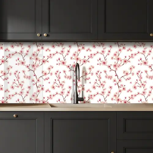 Kersenbloesem - Takken - Roze keuken achterwand 2 middel 871 -sfeer1