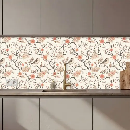 Kersenbloesem - Mus - Roze keuken achterwand 2 middel 871 zz_3dshopping