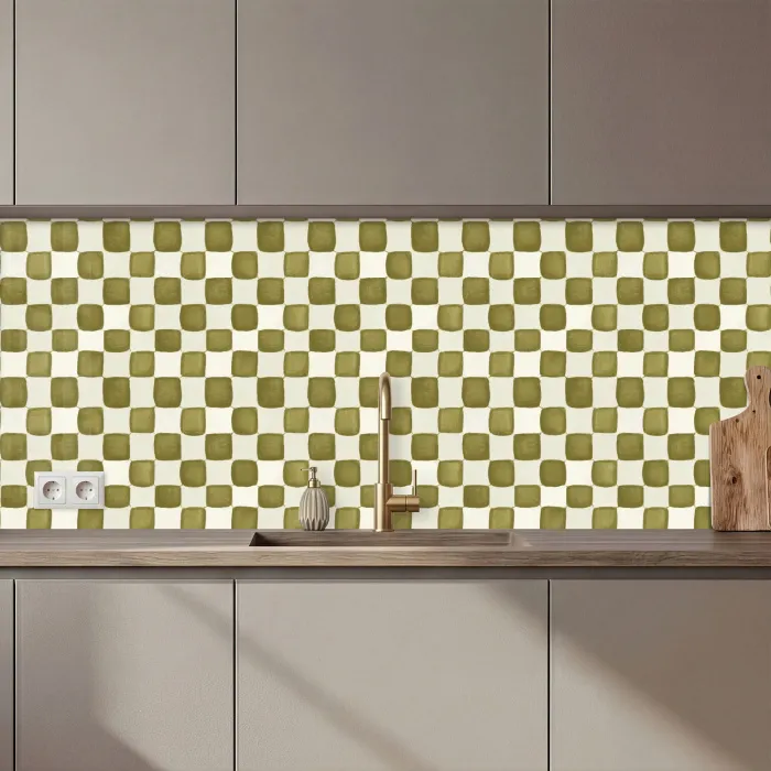 Schaak - Patroon - Groen keuken achterwand 2 middel 871 zz_3dshopping