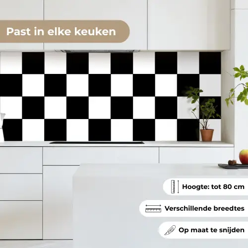 Schaakbord - Patronen - Zwart Wit keuken achterwand 2 middel 871 -sfeer4_NL