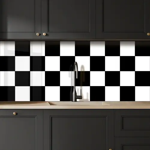 Schaakbord - Patronen - Zwart Wit keuken achterwand 2 middel 871 -sfeer1