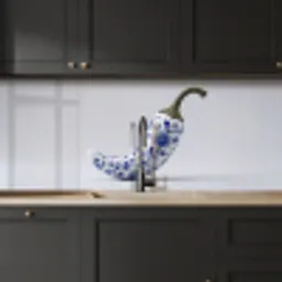 Chilipeper - Keramiek - Blauw keuken achterwand 2 middel -sfeer1