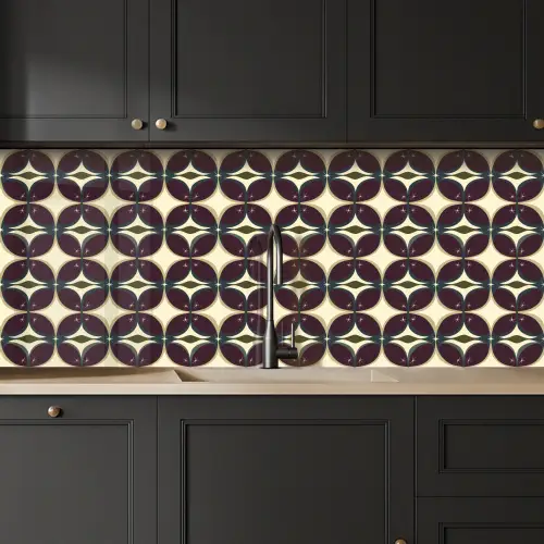 Cirkel - Retro - Kleurrijk keuken achterwand 2 middel 871 -sfeer1