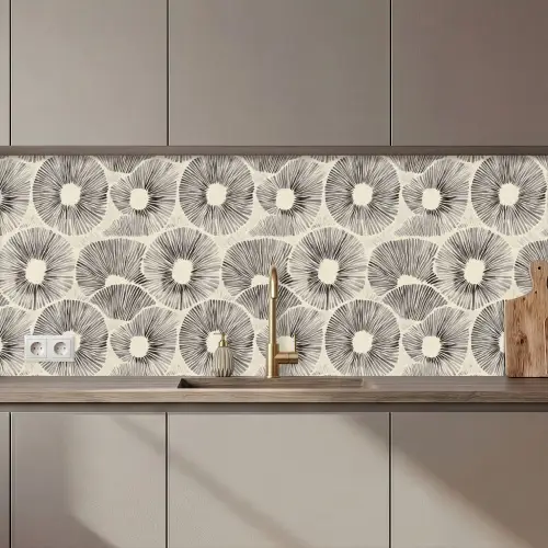 Cirkels - Patroon - Zwart keuken achterwand 2 middel 871 zz_3dshopping