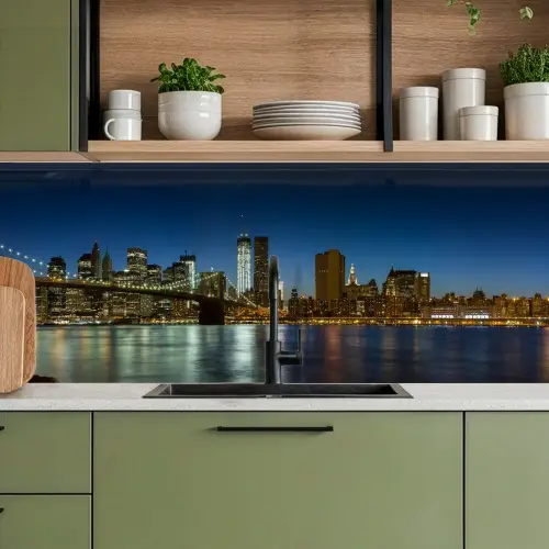 Stadslichten - Avond - Skyline - Brug keuken achterwand 2 middel -sfeer3