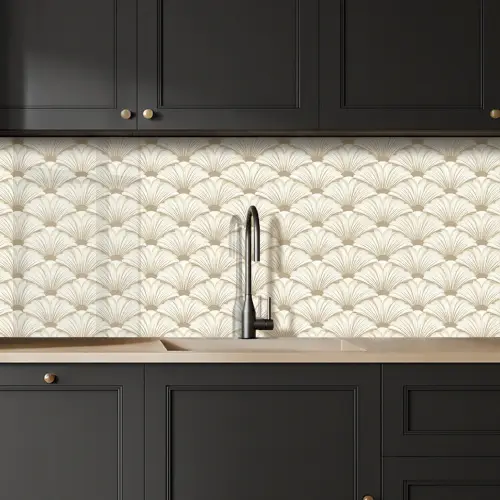 Klassiek - Art - Beige keuken achterwand 2 middel 871 -sfeer1